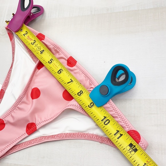 SOLID & STRIPED The RACHEL Bottom Pink Red Dot NWT - Picture 12 of 14
